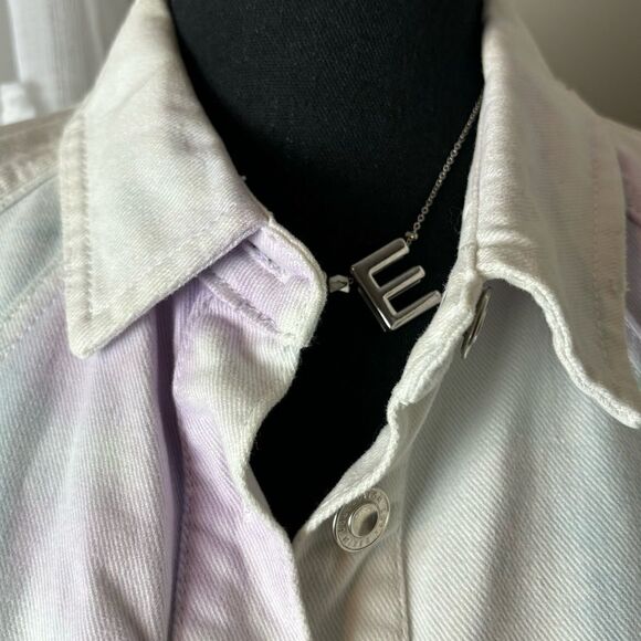 Zara cropped tie dyed long sleeve puff sleeve button down denim jacket large‎ - Picture 7 of 11